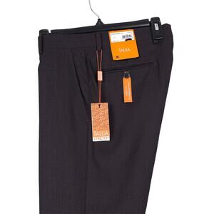 Tallia Mens Classic Fit Suit Pants 30x30 Wine Burgundy Solid Stretch NWT